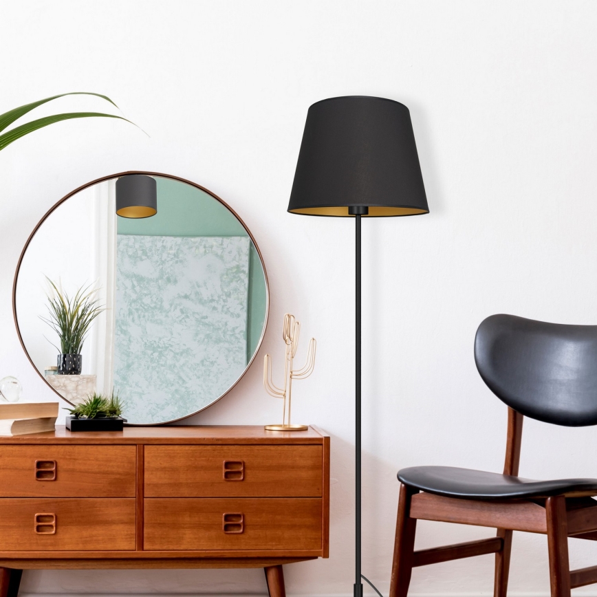 Staande Lamp ARDEN 1xE27/60W/230V zwart/gouden