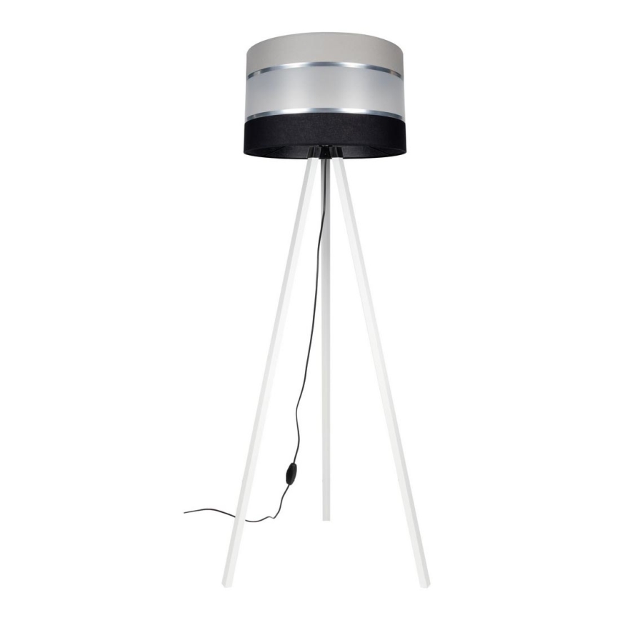 Staande Lamp CORAL 1xE27/60W/230V wit/zwart/grijs/mat chroom