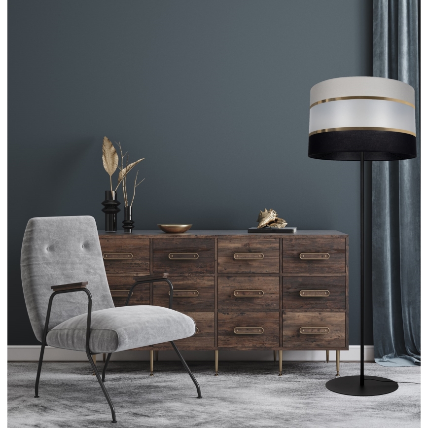 Staande Lamp CORAL 1xE27/60W/230V zwart/grijs