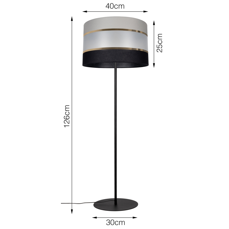Staande Lamp CORAL 1xE27/60W/230V zwart/grijs