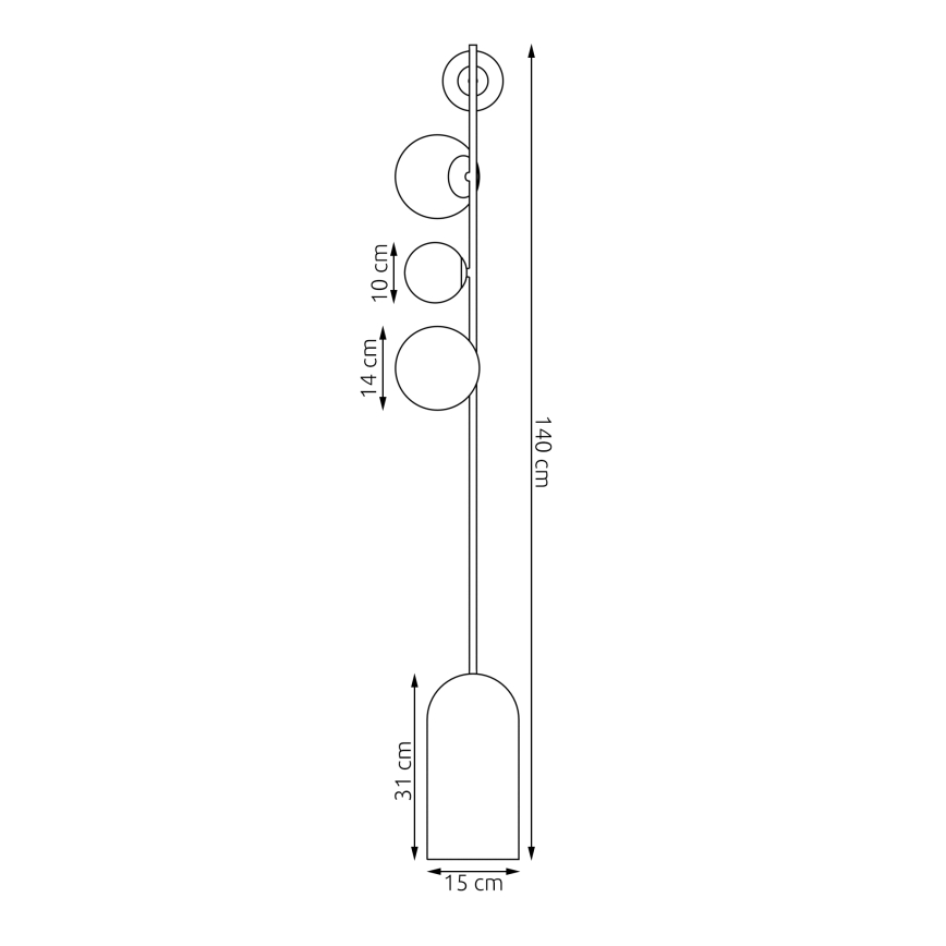 Staande lamp ETNO 4xG9/8W/230V oranje