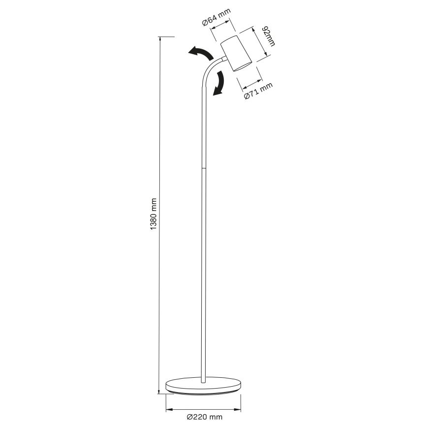 Staande Lamp FELIX 1xGU10/9W/230V zwart