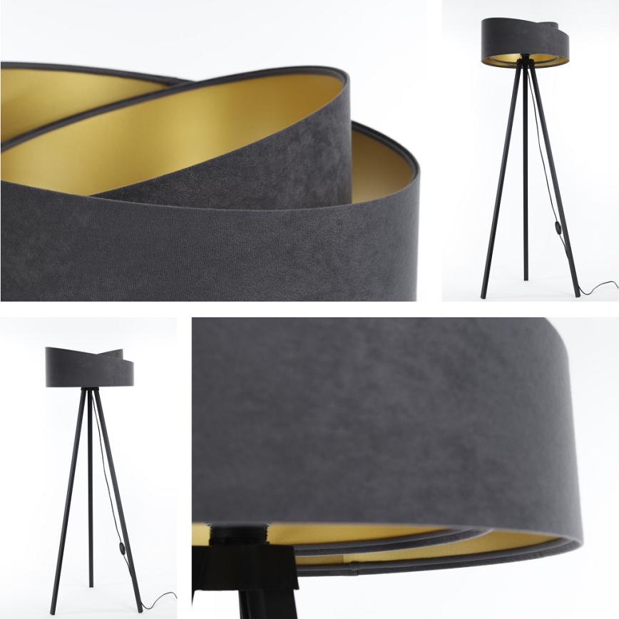 Staande lamp GALAXY 1xE27/60W/230V grijs/wenge