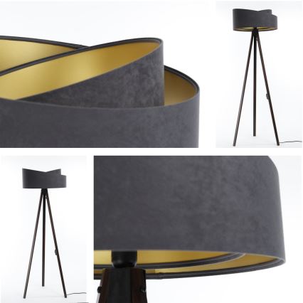Staande lamp GALAXY 1xE27/60W/230V grijs/wenge