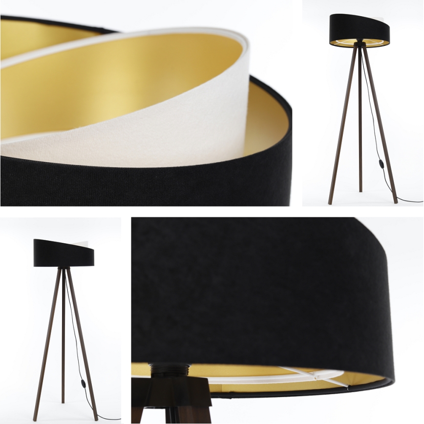 Staande lamp GALAXY 1xE27/60W/230V zwart/bruin