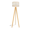 Staande Lamp HELEN 1xE27/15W/230V crème/goud/eiken