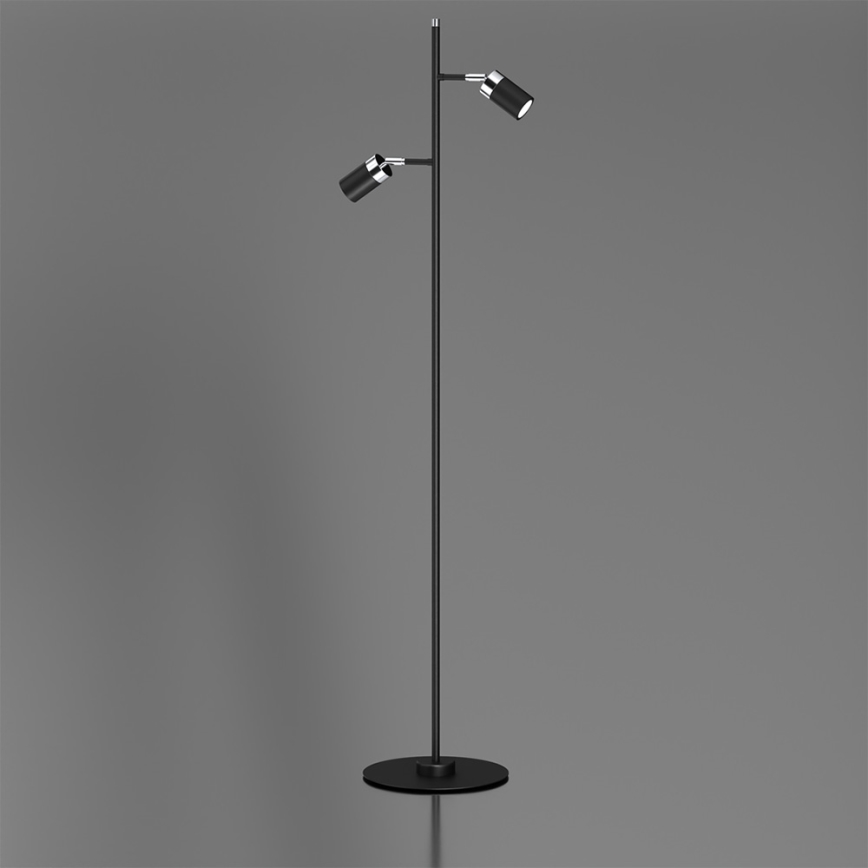 Staande Lamp JOKER 2xGU10/25W/230V zwart/glanzend chroom