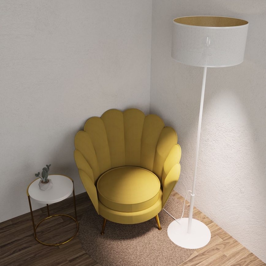 Staande lamp LOFT SHADE 1xE27/60W/230V wit/gouden