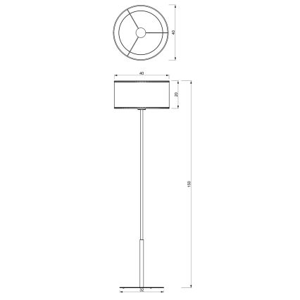 Staande lamp LOFT SHADE 1xE27/60W/230V wit/gouden