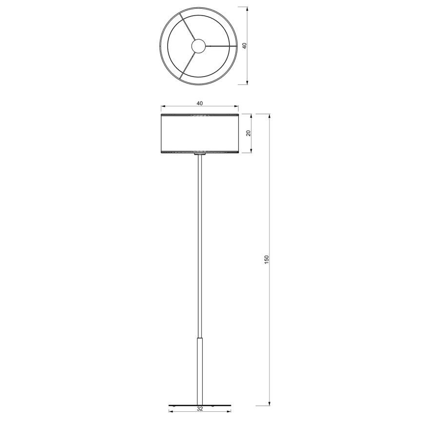 Staande lamp LOFT SHADE 1xE27/60W/230V wit/gouden