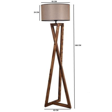 Staande lamp MACKA 1xE27/60W/230V beige/bruin