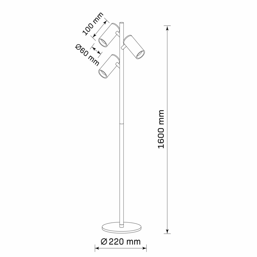 Staande Lamp MARIBEL 3xGU10/12W/230V zwart