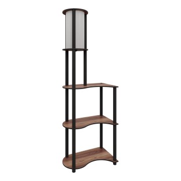 Staande lamp met planken 1xE27/40W/230V 140 cm zwart/bruin