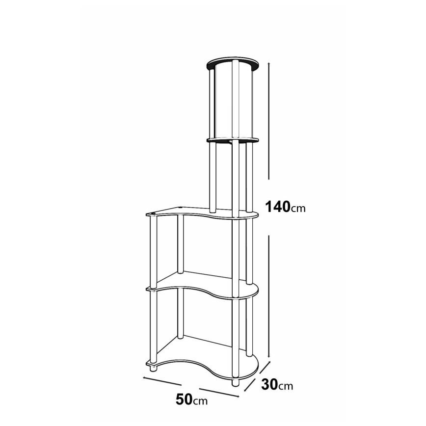 Staande lamp met planken 1xE27/40W/230V 140 cm zwart/bruin