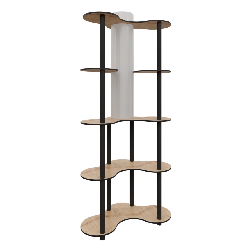 Staande lamp met planken 1xE27/40W/230V 150 cm zwart/beige