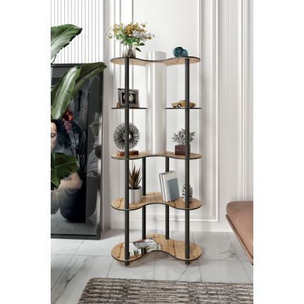 Staande lamp met planken 1xE27/40W/230V 150 cm zwart/beige