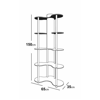 Staande lamp met planken 1xE27/40W/230V 150 cm zwart/beige
