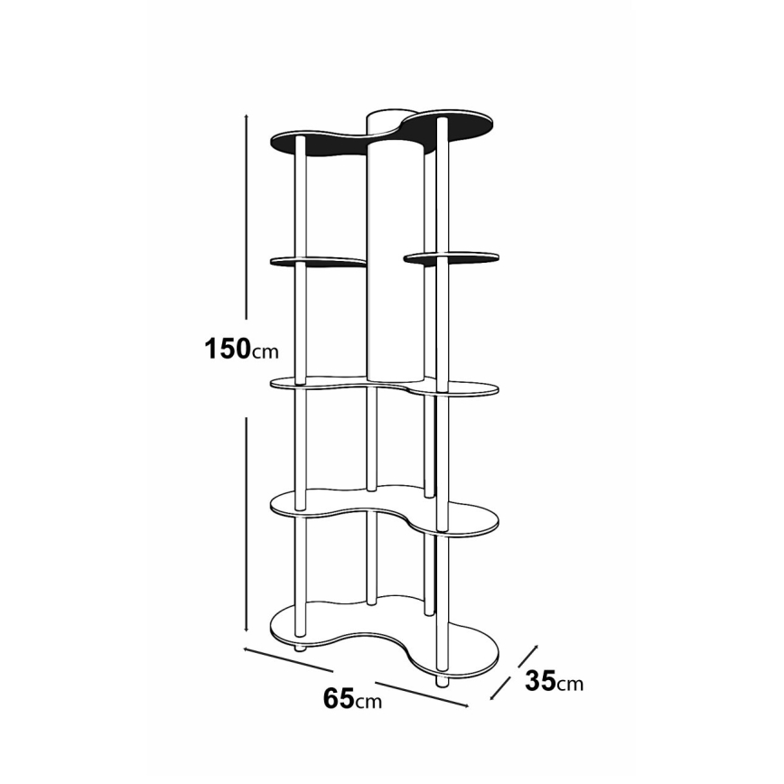 Staande lamp met planken 1xE27/40W/230V 150 cm zwart/bruin