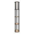 Staande lamp met planken 1xE27/40W/230V 150 cm zwart/bruin