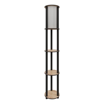 Staande lamp met planken 1xE27/40W/230V 150 cm zwart/bruin