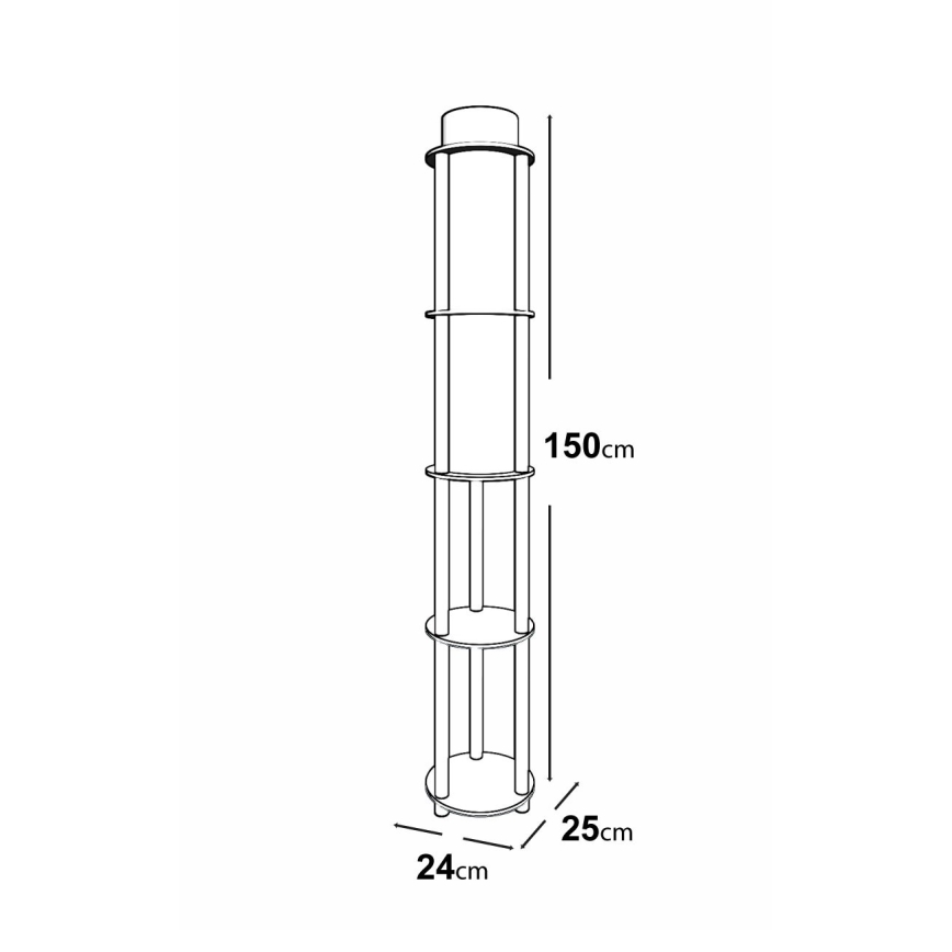 Staande lamp met planken 1xE27/40W/230V 150 cm zwart/bruin