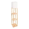 Staande lamp met planken 1xE27/60W/230V wit/bruin