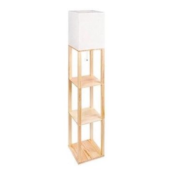 Staande lamp met planken 1xE27/60W/230V wit/bruin