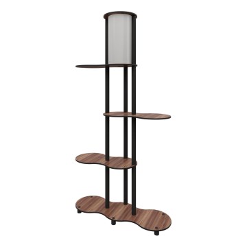 Staande lamp met planken NOTO 1xE27/40W/230V bruin/zwart