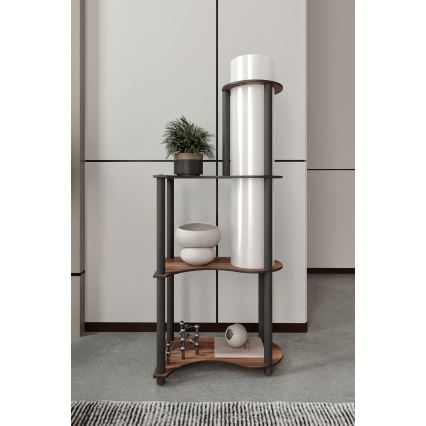 Staande lamp met planken NOTO 1xE27/40W/230V bruin/zwart