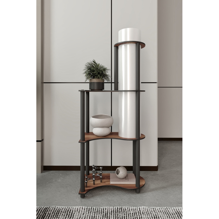 Staande lamp met planken NOTO 1xE27/40W/230V bruin/zwart