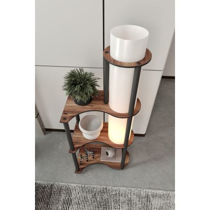 Staande lamp met planken NOTO 1xE27/40W/230V bruin/zwart