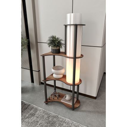 Staande lamp met planken NOTO 1xE27/40W/230V bruin/zwart