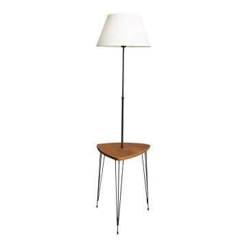 Staande lamp met tafel 1xE27/40W/230V zwart/bruin