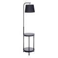 Staande Lamp met tafel 1xE27/60W/230V USB zwart
