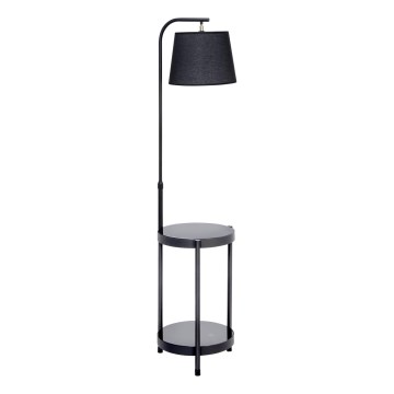Staande Lamp met tafel 1xE27/60W/230V USB zwart