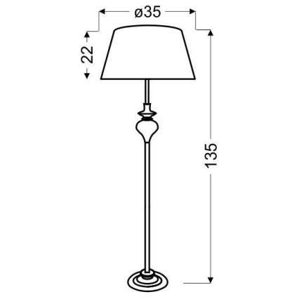 Staande lamp PRIMA 1xE27/60W/230V zilver/glanzend chroom