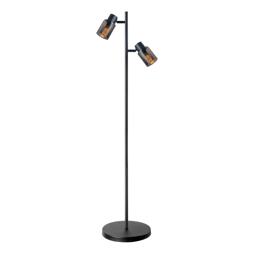 Staande lamp REBECCA 2x E14/8W/230V zwart/rookglas