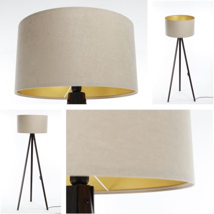Staande lamp STANDART 1xE27/60W/230V beige/wenge