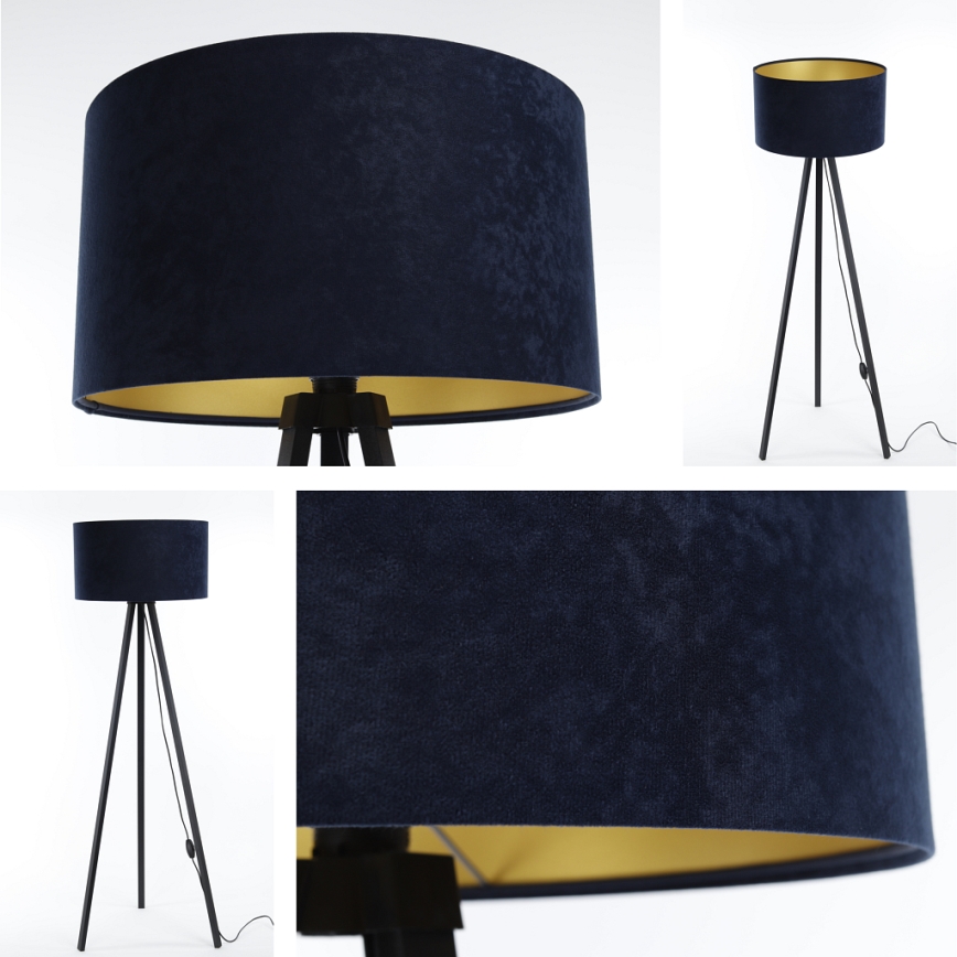 Staande lamp STANDART 1xE27/60W/230V blauw/wenge