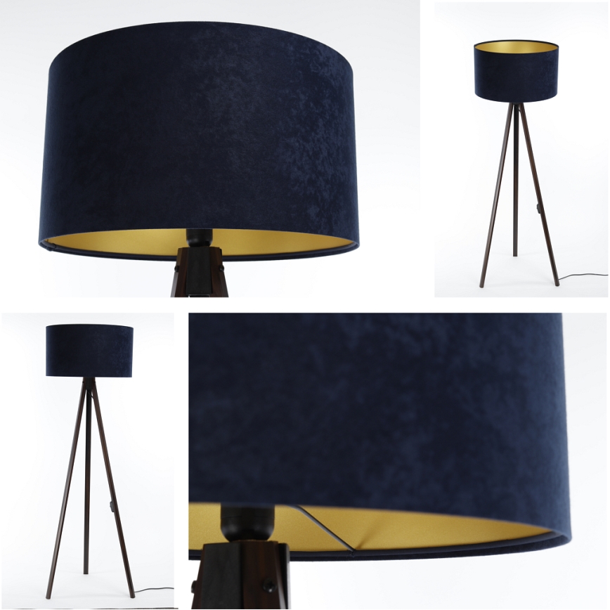 Staande lamp STANDART 1xE27/60W/230V blauw/wenge