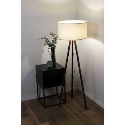 Staande lamp STANDART 1xE27/60W/230V crème/wengé