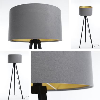 Staande lamp STANDART 1xE27/60W/230V grijs/wenge