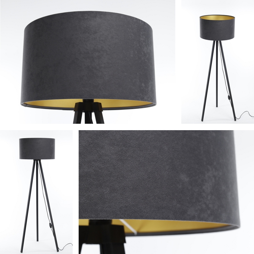 Staande lamp STANDART 1xE27/60W/230V grijs/wenge