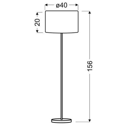 Staande lamp TIMBER 1xE27/60W/230V beige/mat chroom