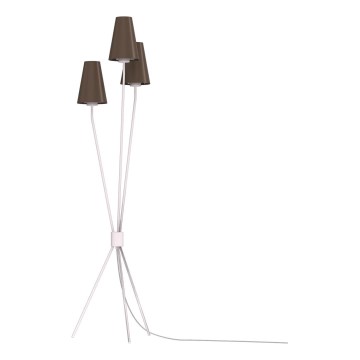 Staande lamp TREFOT 3xE14/15W/230V bruin/crème