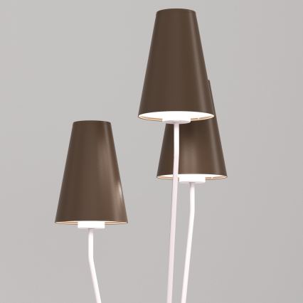 Staande lamp TREFOT 3xE14/15W/230V bruin/crème