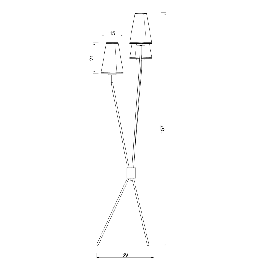 Staande lamp TREFOT 3xE14/15W/230V bruin/crème