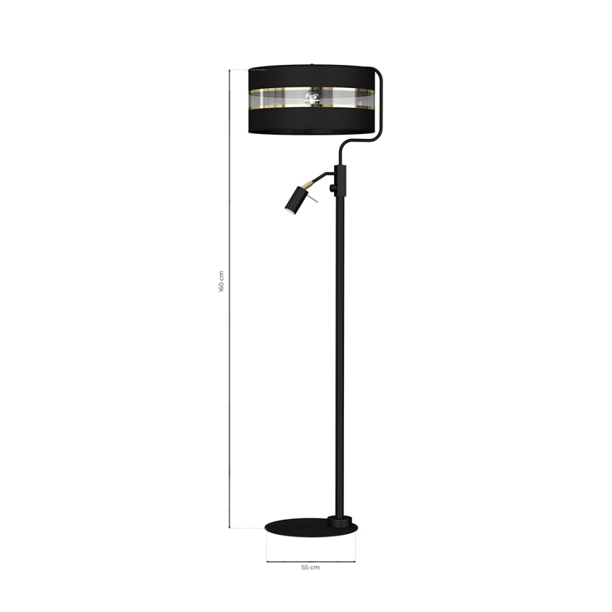 Staande Lamp ULTIMO 1xE27/40W/230V + 1xGU10/MR11/7W zwart