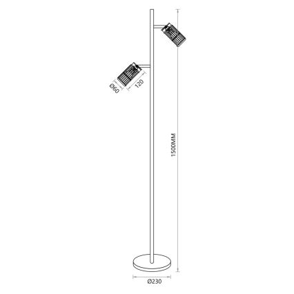 Staande Lamp VERTICAL 2xGU10/8W/230V wit