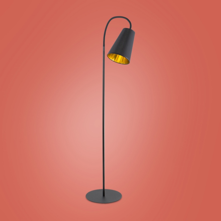 Staande Lamp WIRE 1xE27/15W/230V zwart/goud